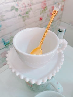 Colher de Café Dourada com Ponta de Cristal - comprar online
