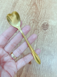 Colher de Café Dourada Coração - comprar online