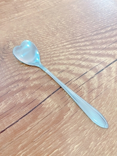 Colher de Café Prateada Coração