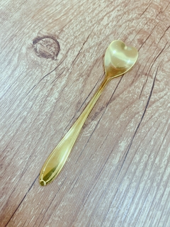 Colher de Café Dourada Coração