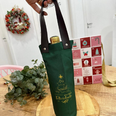 Porta Vinho Verde com alça de couro