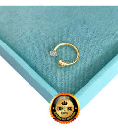 Piercing Ferradura C/ Zircônia Helix Cartilagem Ouro 18k 750 Legítimo na internet
