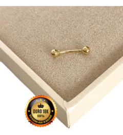 Piercing De Sobrancelha Curvo Eyebrow Bola 3mm Ouro 18k 750 Legítimo - comprar online