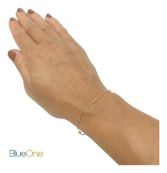 Pulseira Feminina C/ Zircônias Coloridas 3mm Ouro 18k 750 Legítimo - loja online