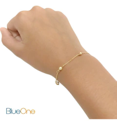 Pulseira Infantil Bolas E Pérolas 3mm Bebê Criança Ouro 18k 750 Legítimo na internet
