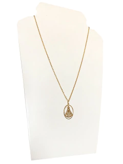Pingente Nossa Senhora Aparecida Oval Vazado Ouro 18k 750 Legítimo na internet