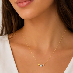 Colar Corrente Feminina Gargantilha 3 Corações 3 Cores 45cm Ouro 18k 750 Legítimo na internet