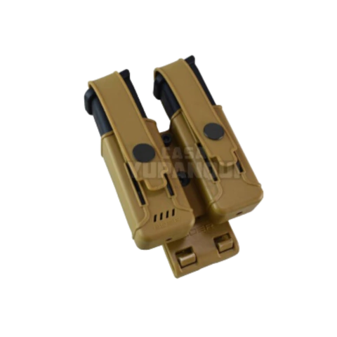 PORTA CARGADOR POLIMERO DOBLE UNIVERSAL C/TAPA ARENA