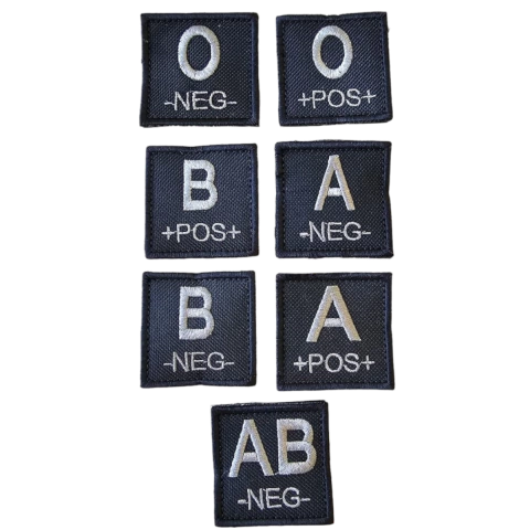 GRUPO SANGUINEO NEGRO CON LETRAS GRISES