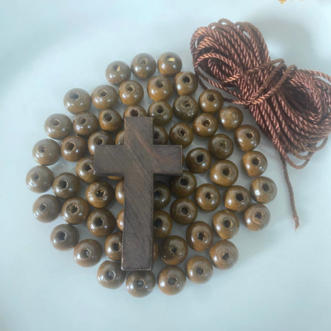 Kit para montagem de terço Madeira