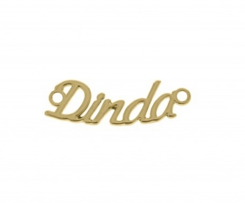 Pingente "Dinda" Dourado e Níquel