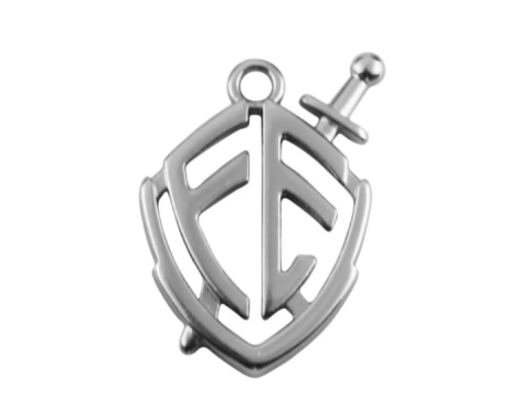 Pingente "FÉ" Níquel e Dourado