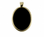 Pingente "Medalha Oval" Dourado com Resina Preta