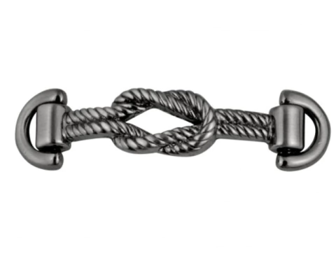 Pulseira Masculina "Corda" Níquel e Preto
