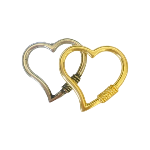 Pingente Coração Níquel e Dourado 2