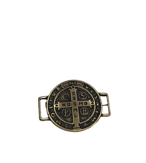 Pulseira '' Medalha de São Bento'' G Dourado, Níquel e Preto