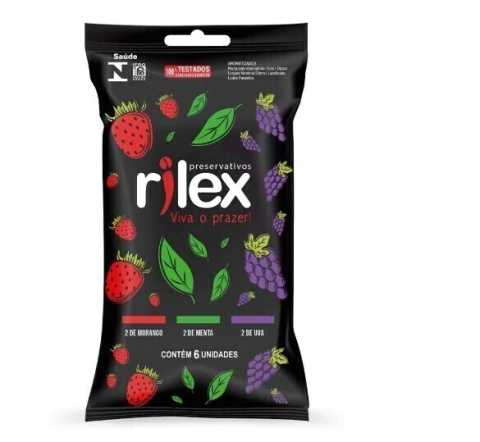 Preservativo Mix de Frutas (morango / menta / uva) com 6 unidades - Rilex
