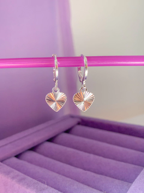 Argolinha coração diamantado