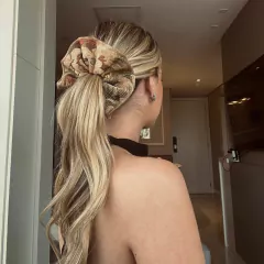 Elástico Scrunchie Girassol Estampado Jacquard