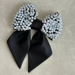 Laço Calla Festa Cetim Preto Bordado Pérolas na internet