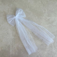 Véu Noiva Bia Branco Pérolas em Tic Tac - M.T.A.S