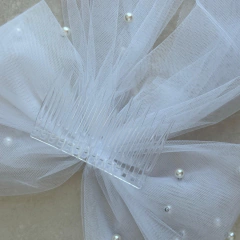 Véu Noiva Bia Branco Pérolas em Tic Tac na internet