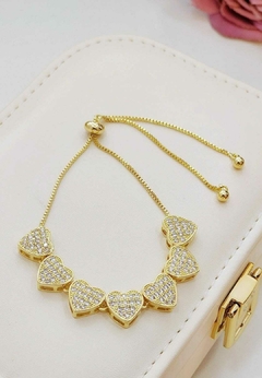 PULSEIRA CORAÇÃO DOURADA