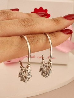 ARGOLA CRISTAIS COM NAVETES RÓDIO BRANCO - comprar online