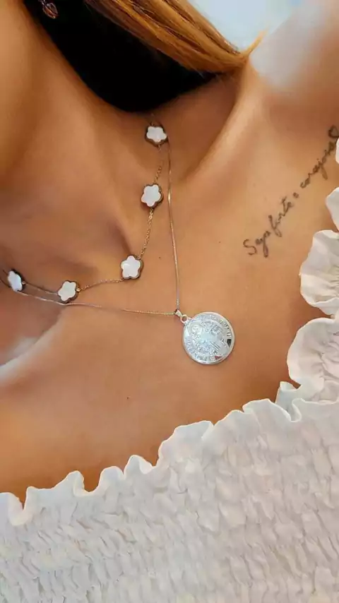 Colar São Bento (ródio branco)