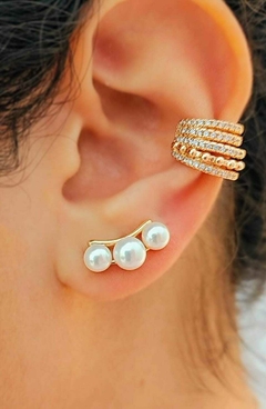 Earcuff 3 pérolas