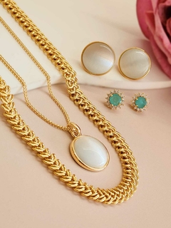 Conjunto pedra da lua redondo - comprar online