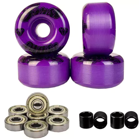 Roda First Class Skate Diamond 54mm com espaçador e rolamento abec 1 - Roxa