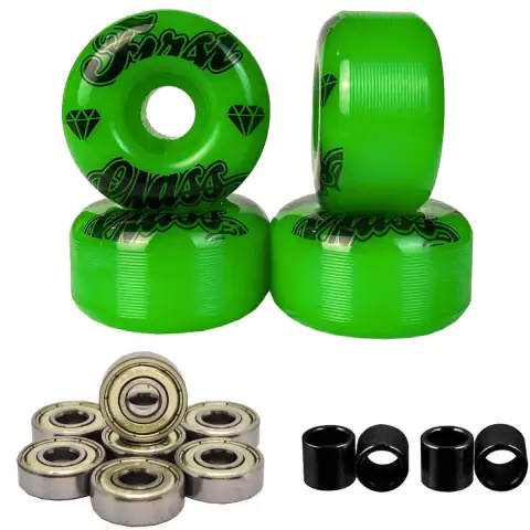 Roda Semi Profissional First Class Skate Diamond 54mm com espaçador e rolamento abec 1 - Verde