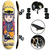 Skate Montado First Class Naruto + Kit Proteção Unitoys