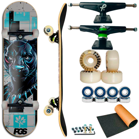 Skate montado Profissional Progress - PGS - PANTERA