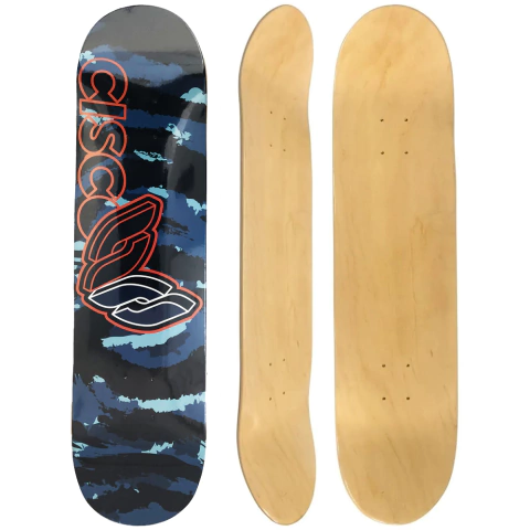 Shape de Skateboarding Cisco Marfim Camuflado azul - 8.0