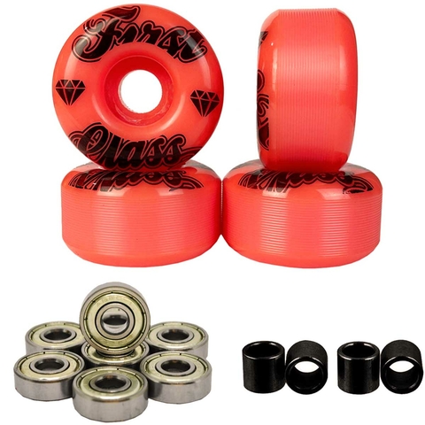 Roda Semi Profissional First Class Skate 54mm com espaçador e rolamento abec 1 - Laranja