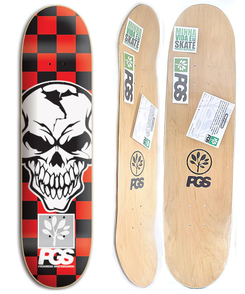 Shape de skate Progress - PGS Xadrez 8.1 + Lixa Gratis