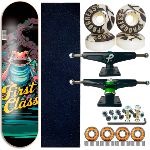 Skate Profissional Marfim First Class 8.0 com lixa Sapo