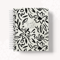 Agenda Personalizada 2025 - Floral preto e branco - comprar online