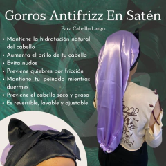 GORRO ANTIFRIZZ EN SATÉN PARA CABELLOS LARGOS - comprar en línea