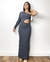 vestido longo manga única (fenda atrás) - Prin Modas