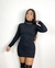 vestido gola alta ribana