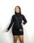 vestido gola alta canelado