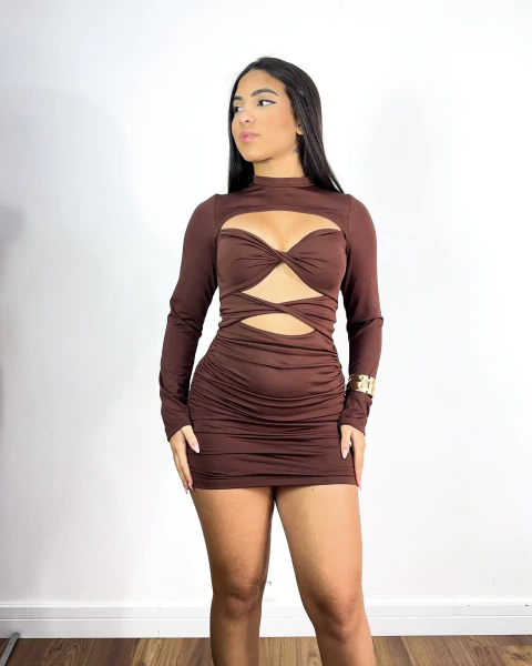 Vestido Lua manga longa