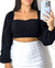 cropped manga bufante reto