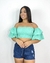 Cropped lastex babado curto