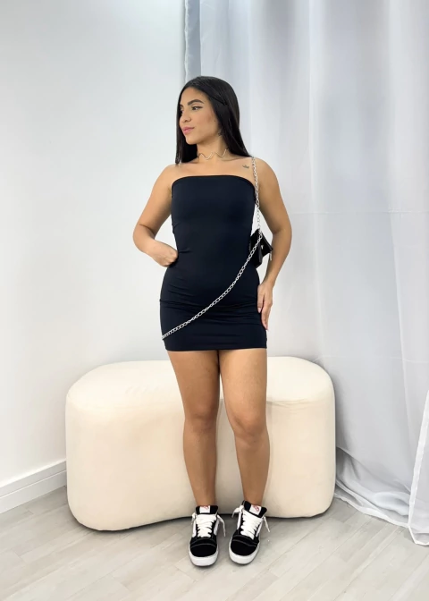 Vestido tubinho tomara que caia suplex