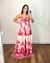 vestido longo estampado (2 amarrações) - Prin Modas