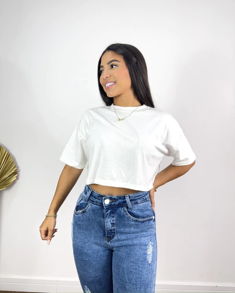 Cropped T-shirt liso - comprar online